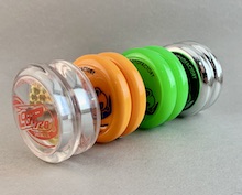 Color options are clear, orange, green, chrome.
